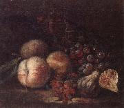 unknow artist Still life of peaches,figs and grapes painting